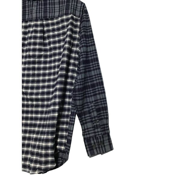 Blue Plaid Flannel Shirt Men's S - Picture 6 of 9
